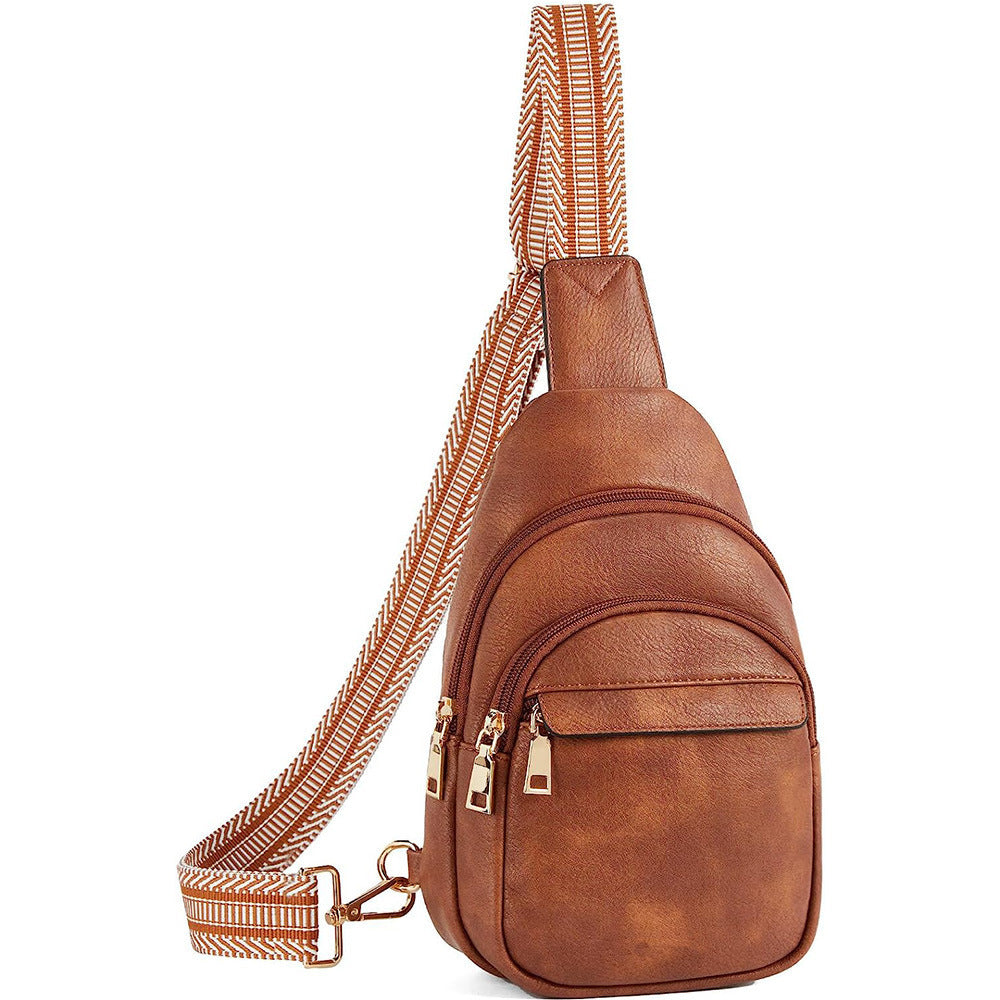 Wholesale PU Large Capacity Wide Shoulder Strap Crossbody Chest Bag